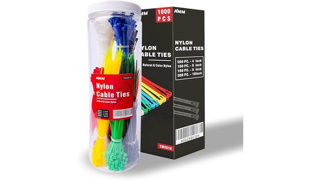1000 colored cable ties