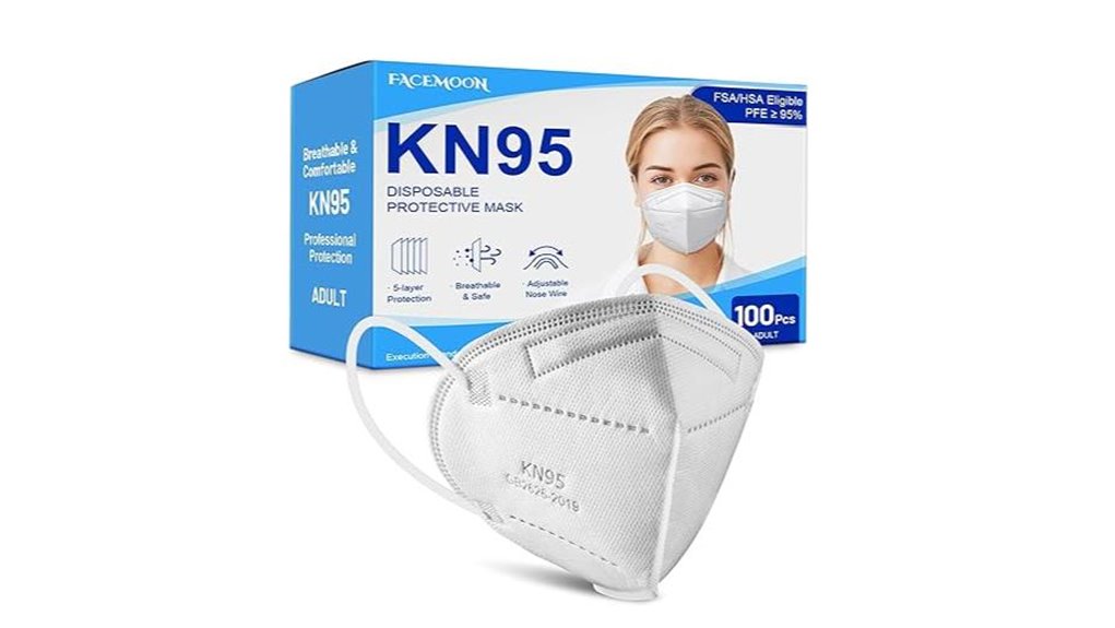100 pack 5 layer kn95 mask