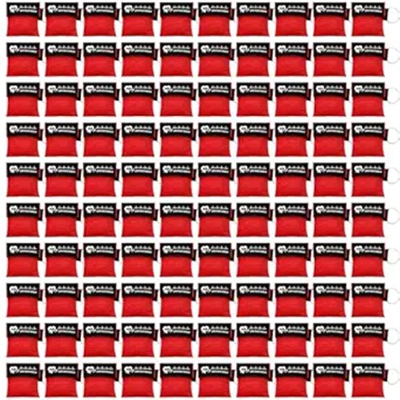 100 red cpr keyrings