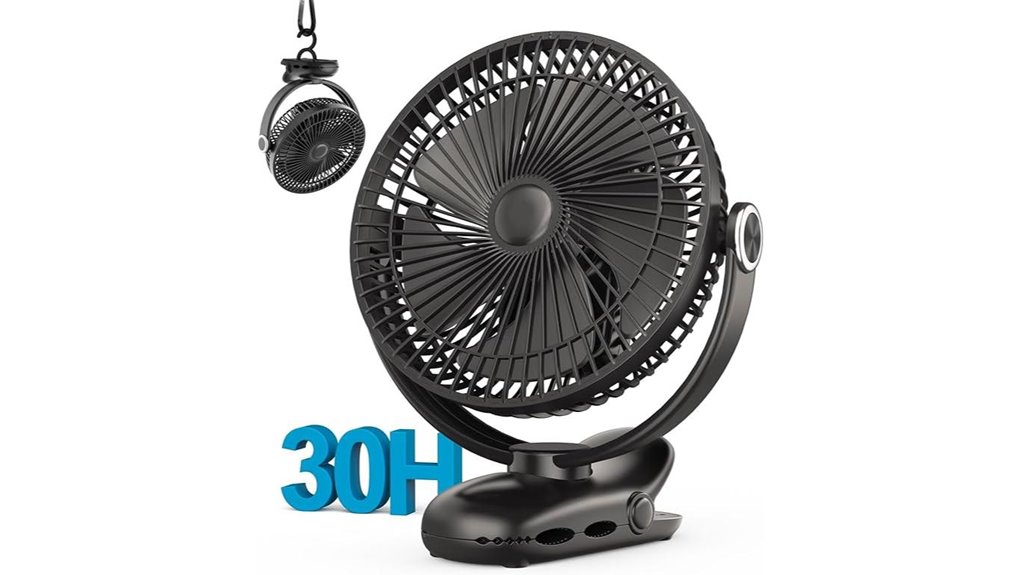 10 000mah portable clip fan