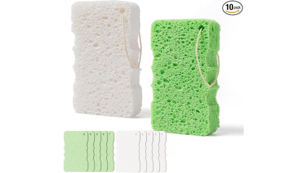 10 pack natural cellulose loofah