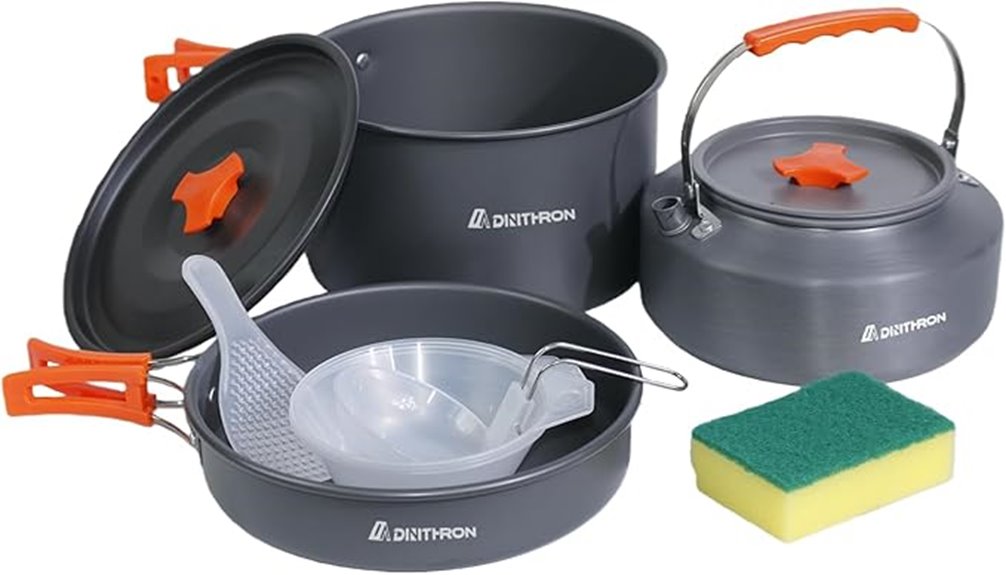 10 piece lightweight camping cookware