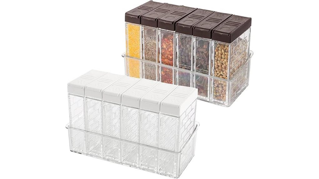 12 clear spice shakers