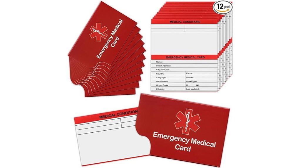12 emergency id cards
