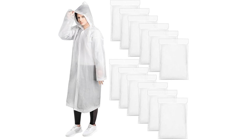12 pack reusable waterproof ponchos