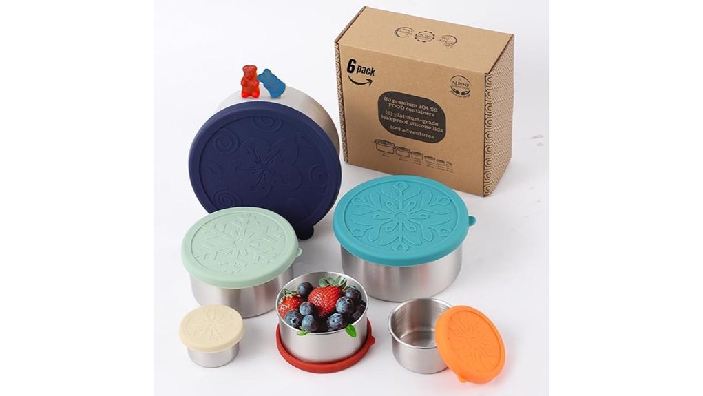 12 stainless snack containers