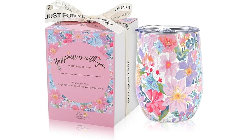 12oz floral stainless steel