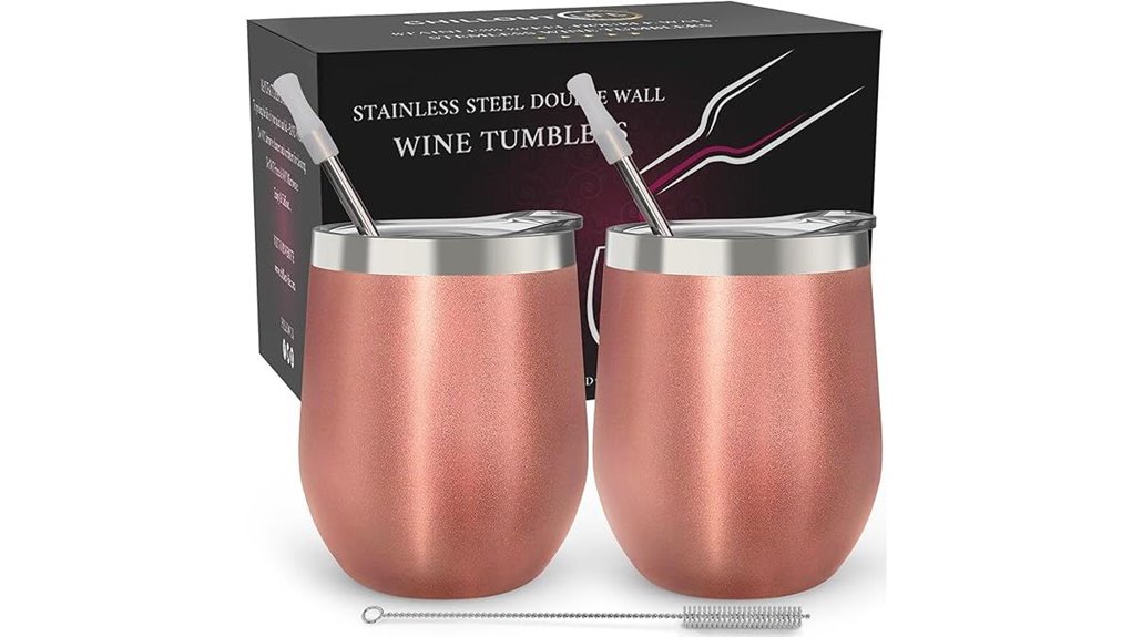 12oz insulated rose gold