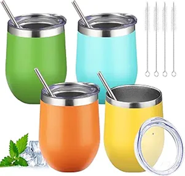 12oz stemless stainless tumblers