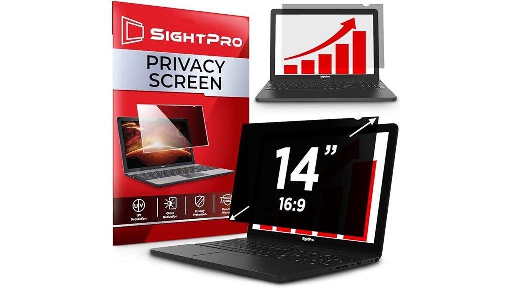 14 inch anti glare privacy shield