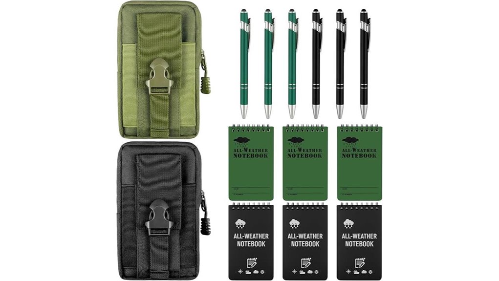 14 pack waterproof notebooks pens waistpack