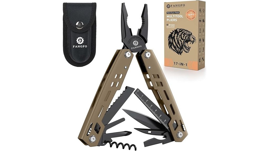 17 in 1 self locking brown multitool