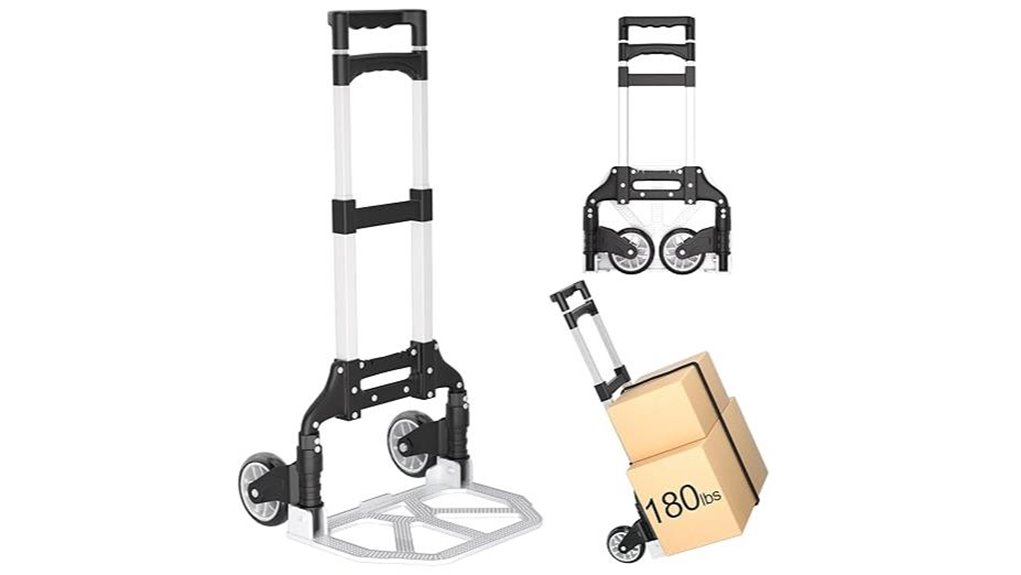 180lbs black folding handtruck