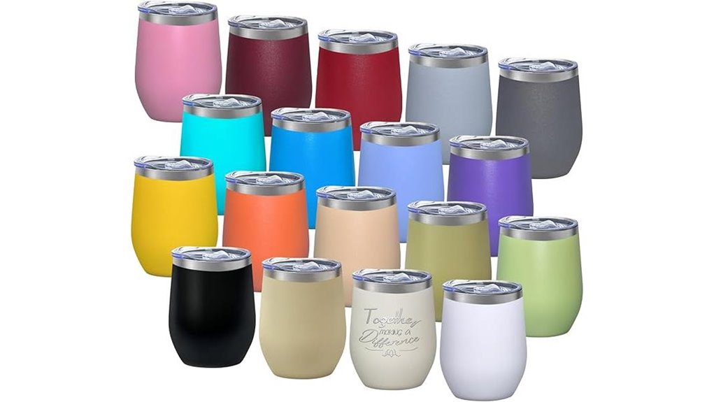18 pack stainless steel wine tumblers