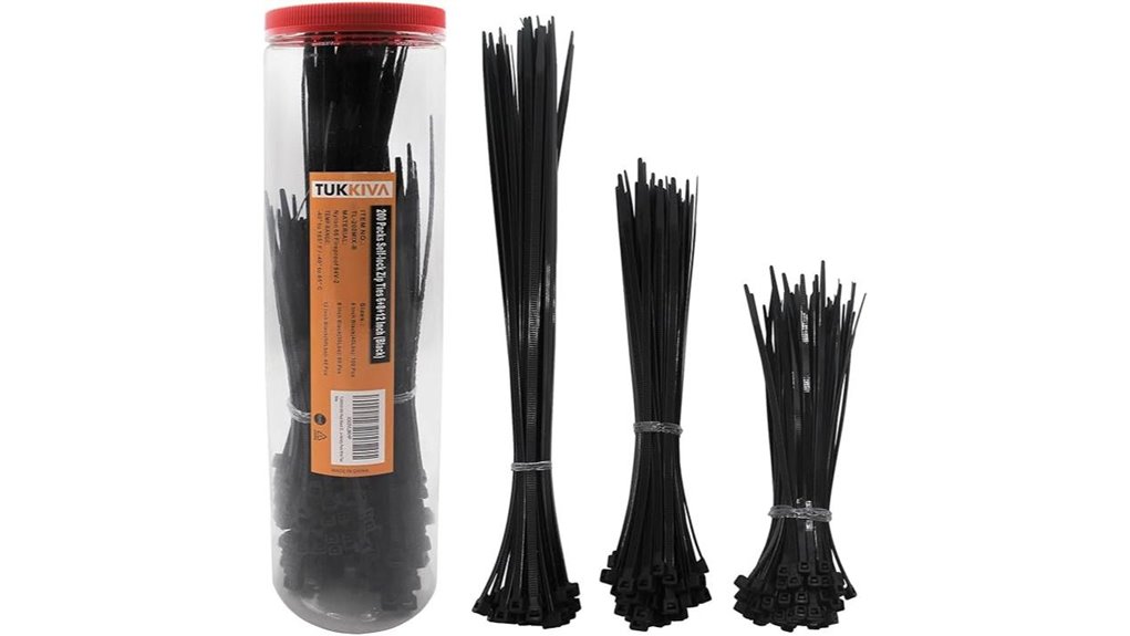 200 black heavy duty ties