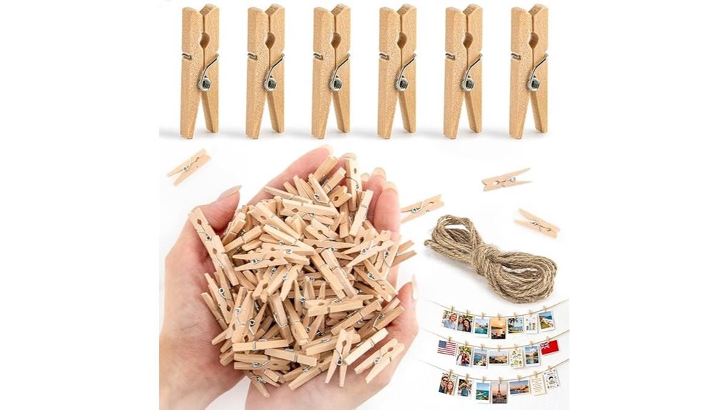 200 mini wooden clothespins
