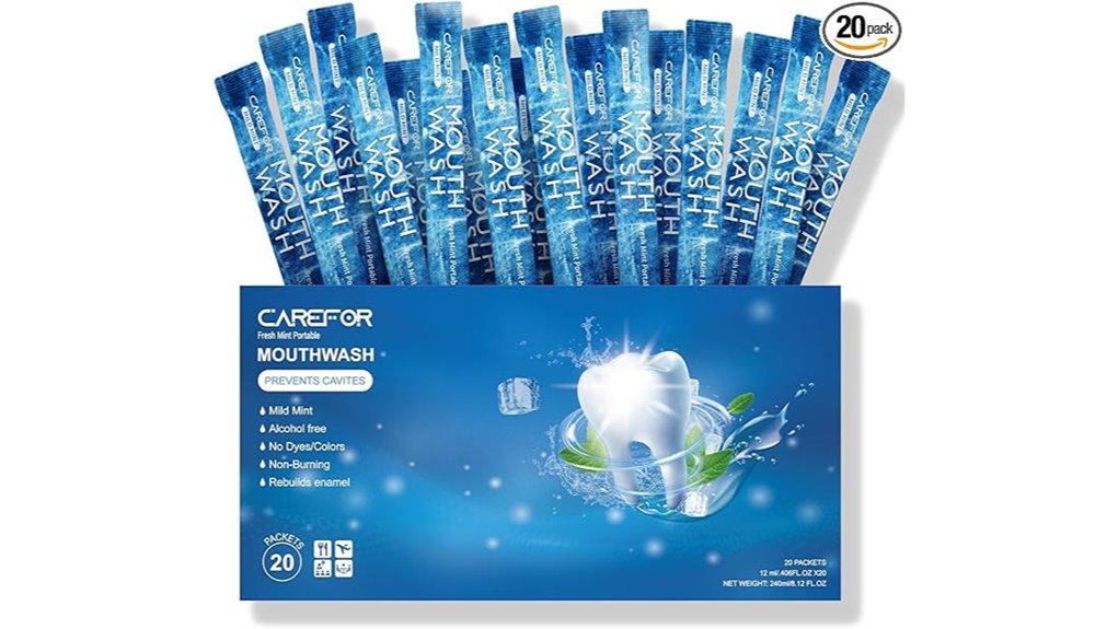 20 pack alcohol free mint mouthwash