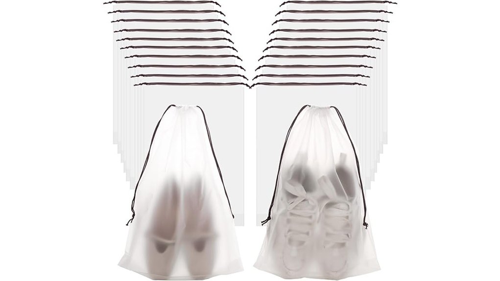 20 pack waterproof clear shoebags