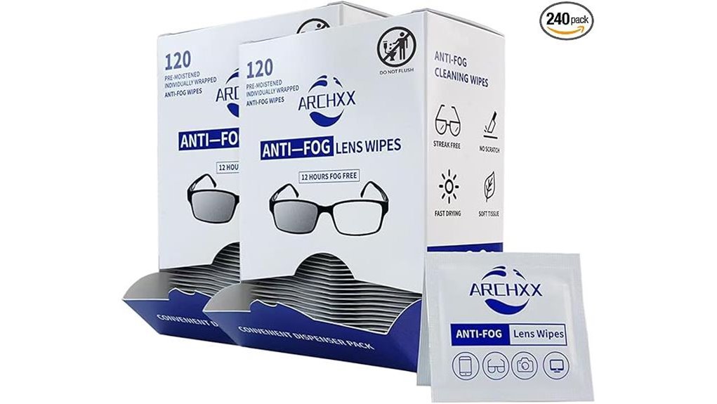 240 count anti fog wipes