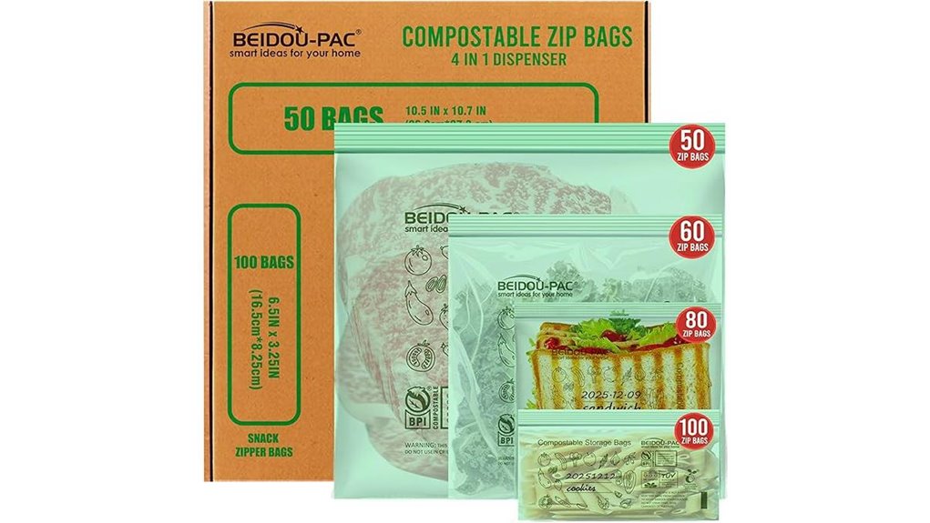 290 compostable zip bags
