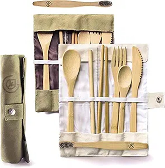 2 pack bamboo cutlery toothbrushes