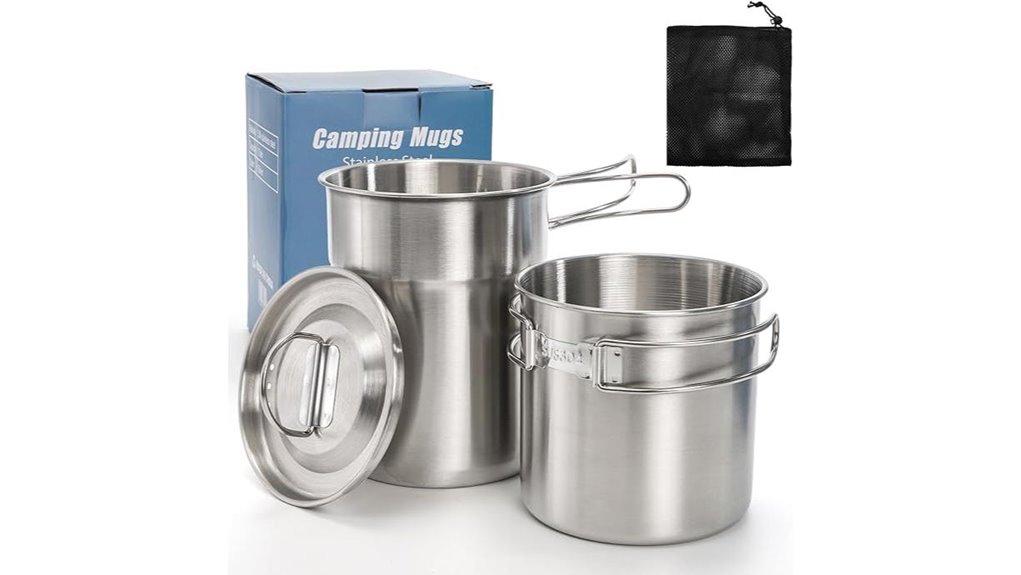 2 pack stainless camping cups