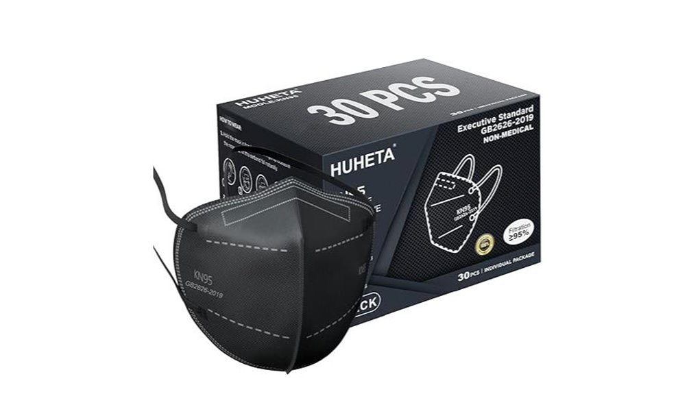 30 pack 5 ply black mask