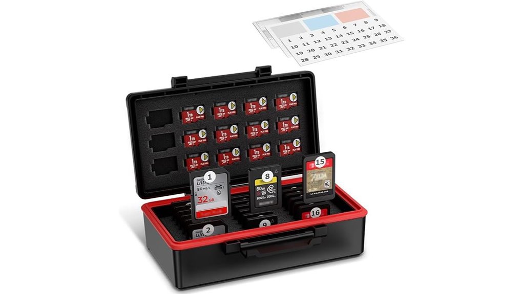 36 slot water resistant sd organizer