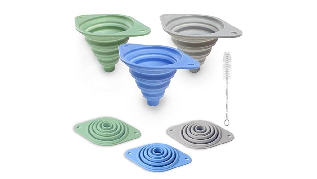 3 pack collapsible silicone funnels