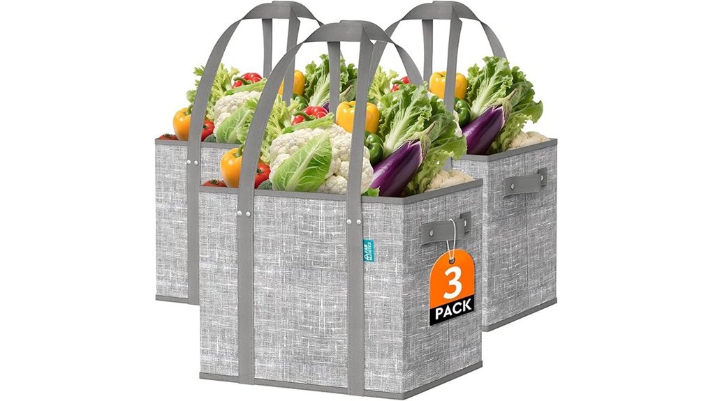 3 pack reusable grocery totes
