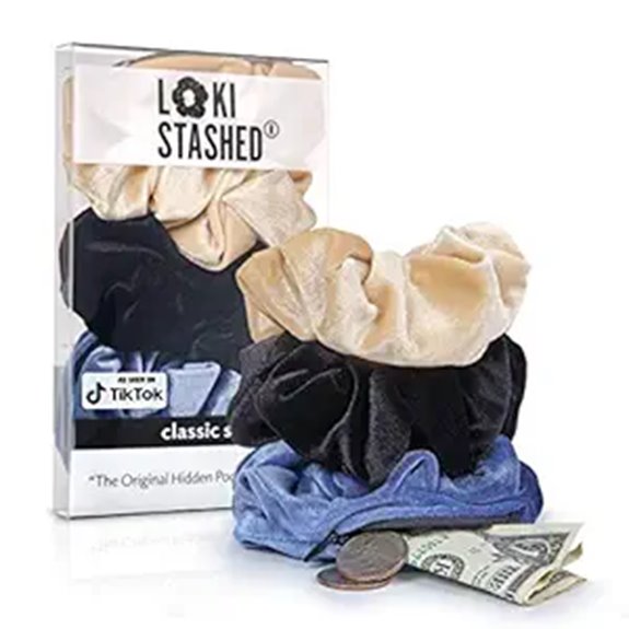 3 pack velvet scrunchie pocket