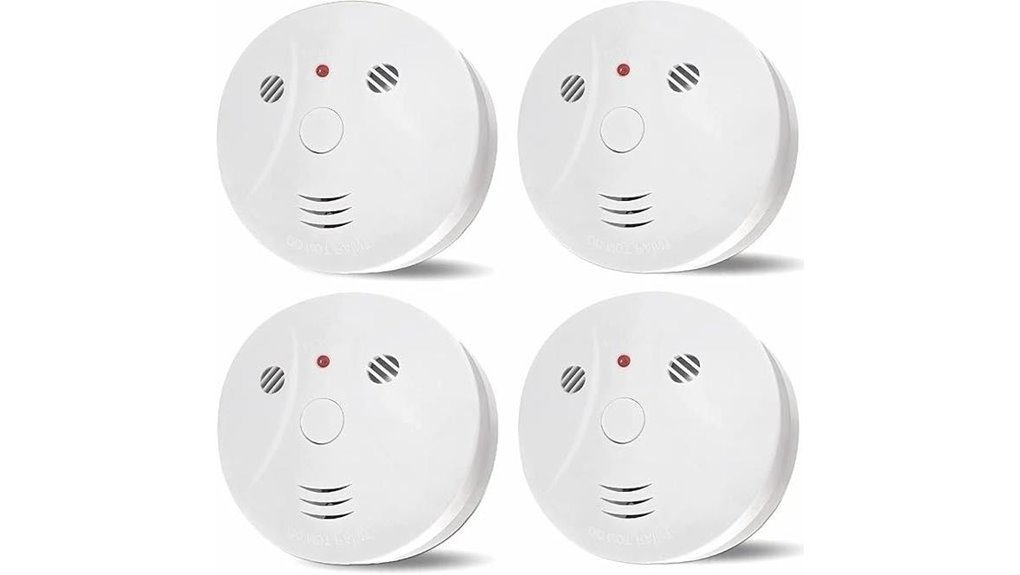 4 pack battery powered smoke co detectors