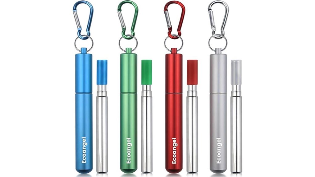 4 pack collapsible steel straws