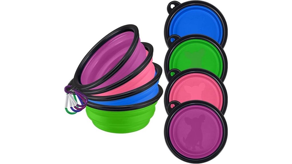 4 pack dog bowls carabiner