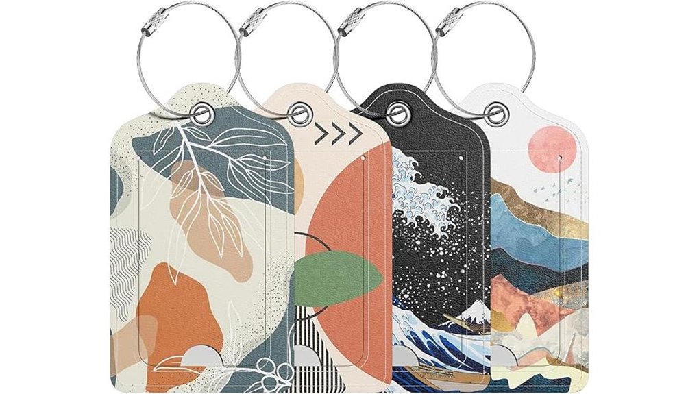 4 pack pu leather tags