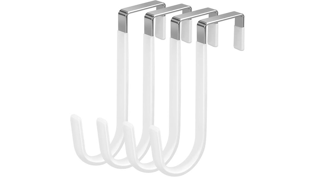 4 pack white rubber hooks
