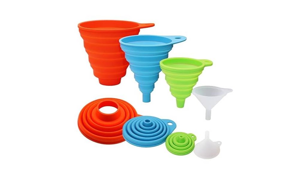 4 size silicone kitchen funnel