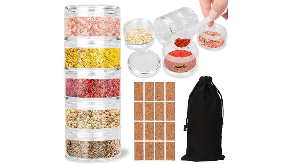 5 layer portable spice jars
