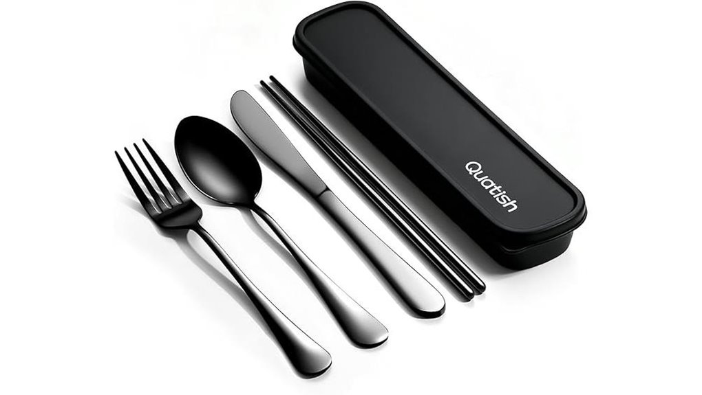 5 piece black stainless travel