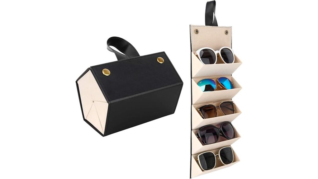 5 slot leather sunglasses organizer