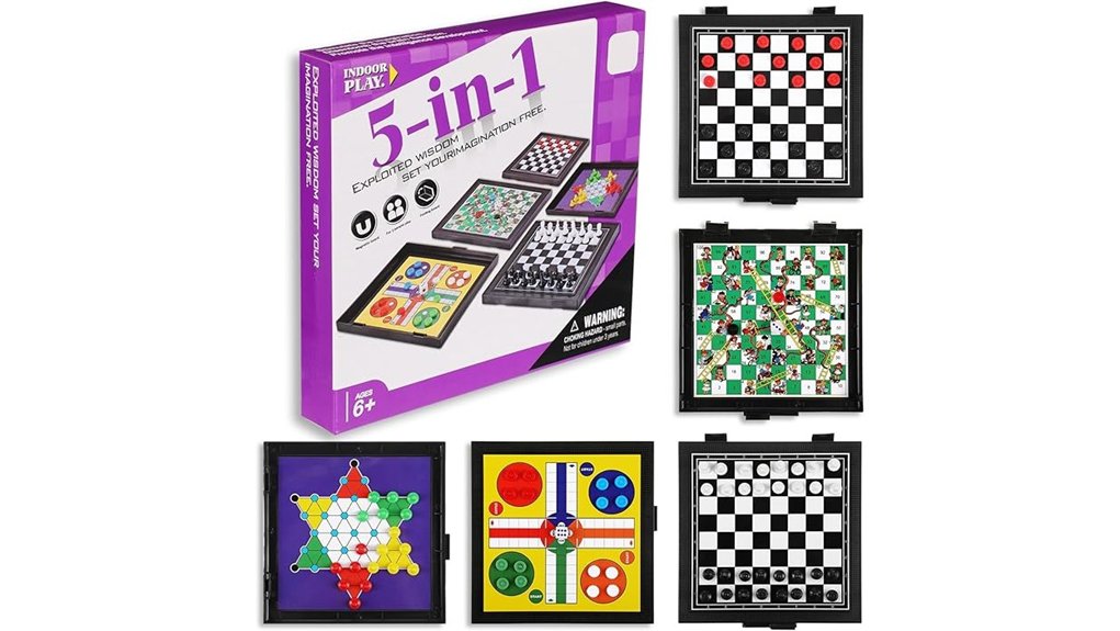 5in1 magnetic travel checkers