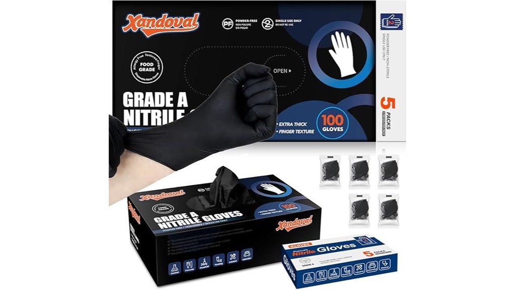 5mil black nitrile gloves