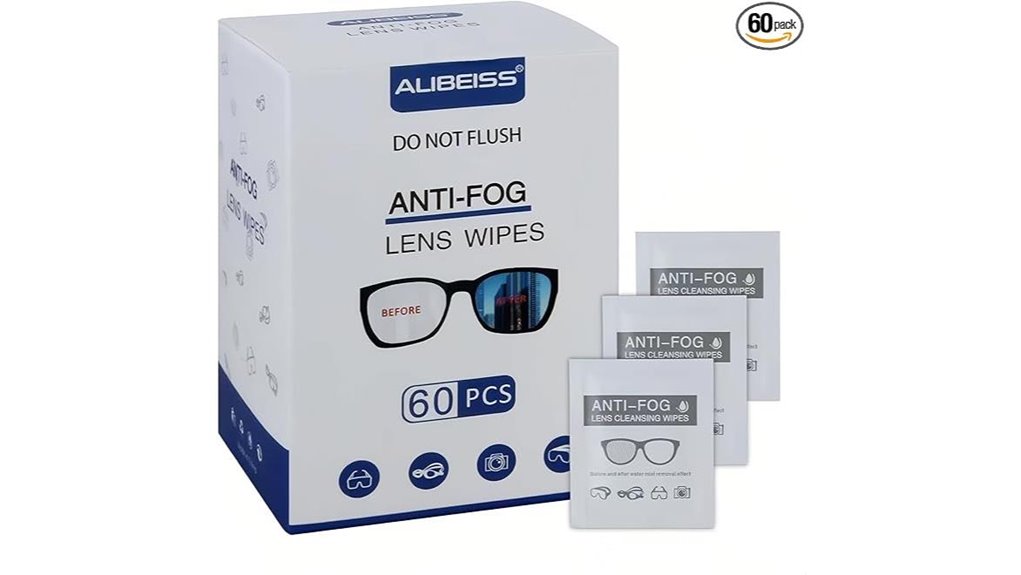 60 anti fog lens wipes
