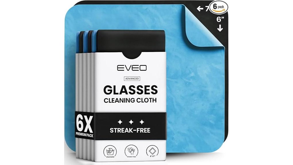 6 pack microfiber glasses cloth