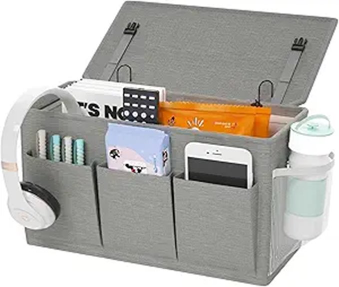 6 pocket dual purpose bedside caddy