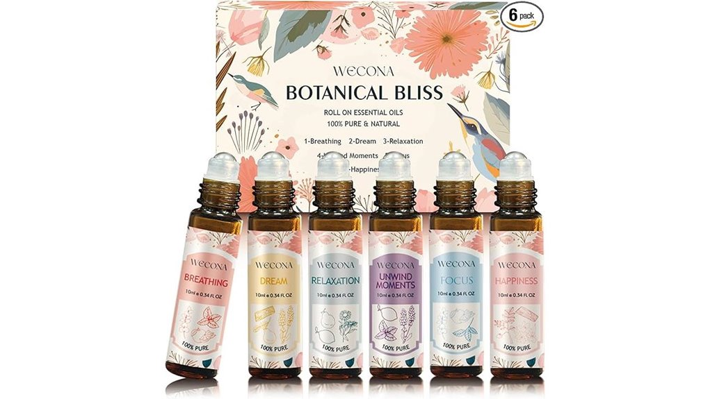 6x10ml aromatherapy roll on set