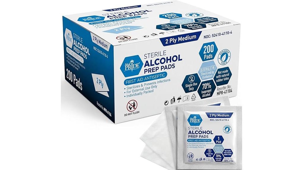 70 alcohol prep pads