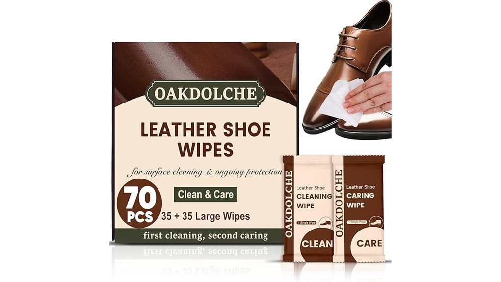 70 leather shoe wipes