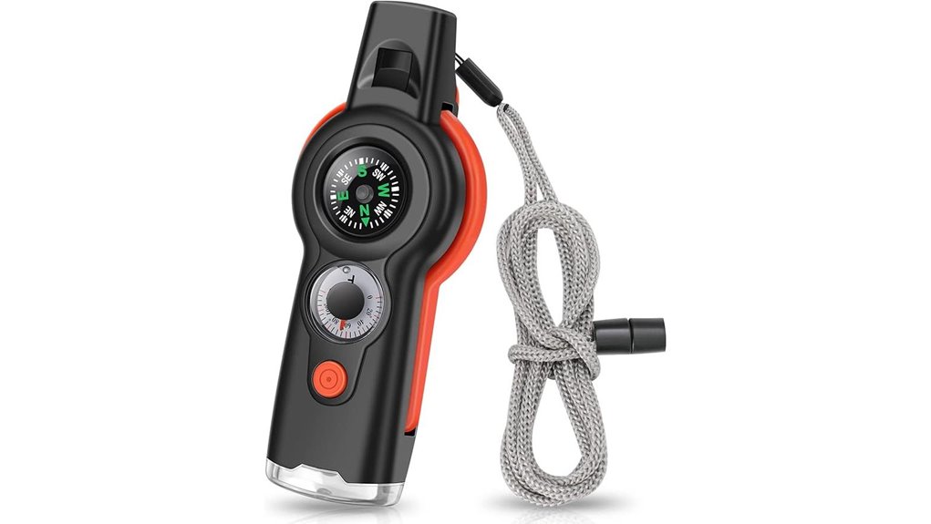 7 in 1 survival whistle lanyard