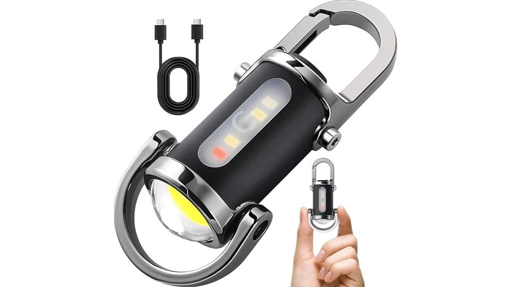 7 mode rechargeable 800 lumen keychain